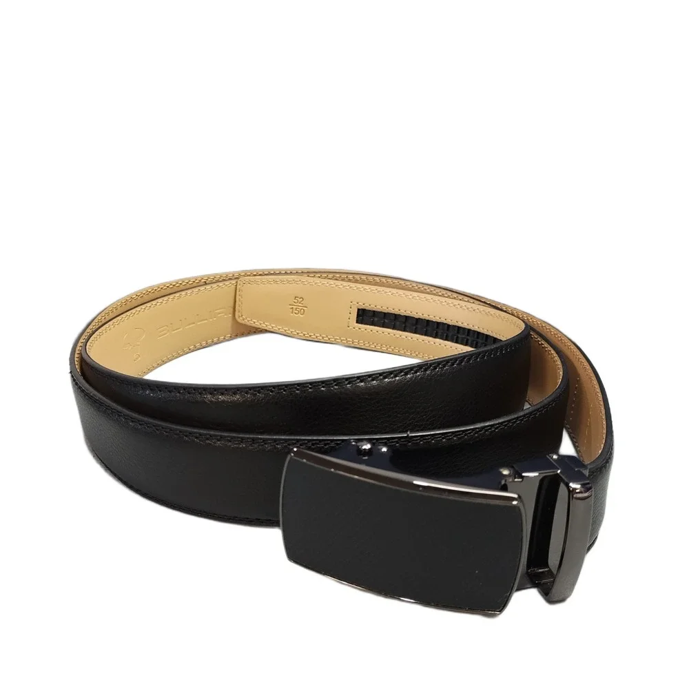 Bulliant Ratchet Belt Mens Size 52 Black Leather Click Slide Adjustable Buckle